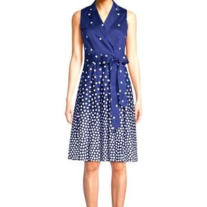 Anne Klein polka dot collar summer dress- (size 4)